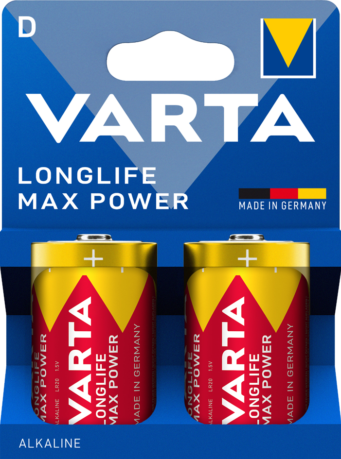Pile alcaline Longlife Max Power, Mono (D), emballage