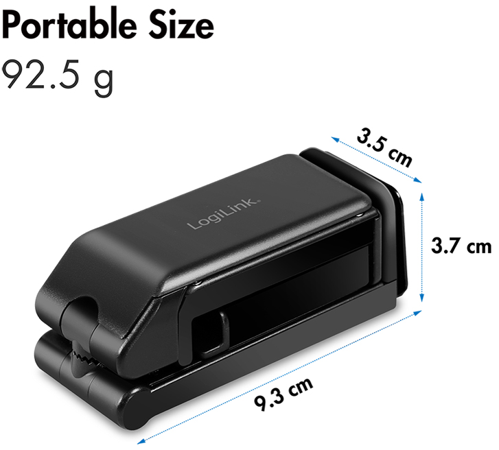 LogiLink Support pour smartphone, à pince, pliable, noir