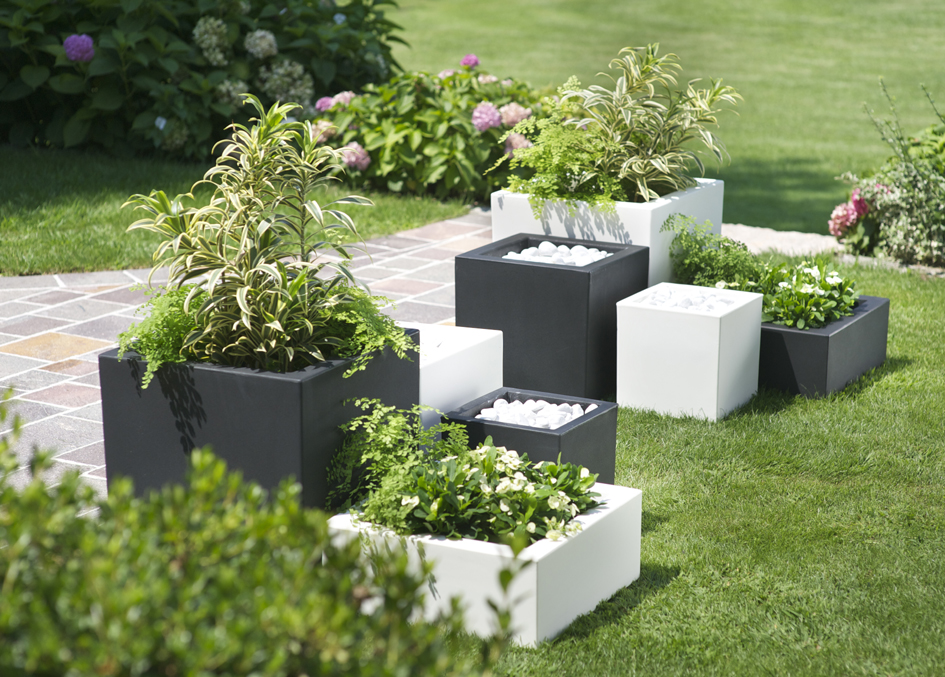 tera Cube à plantes 'Schio Cubo 40', smoke