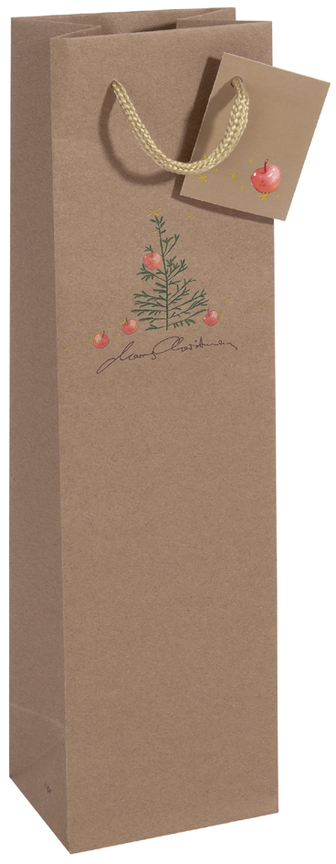 sigel Sac de Noël pour bouteille 'Christmas with apples'