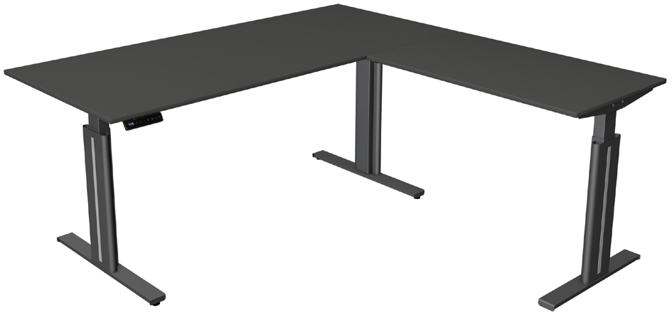 Visuel de référence : Table de bureau assis-debout "Move 3 elegant" avec extension, anthracite