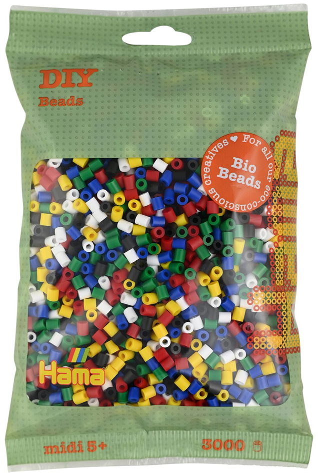Hama Perles à repasser Bio midi, sachet, 'mix 6 couleurs'