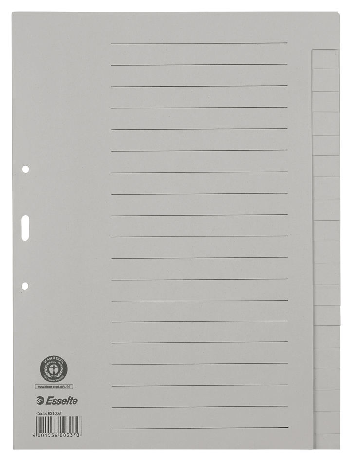Esselte Intercalaires en papier naturel, uni, A4, 20 touches