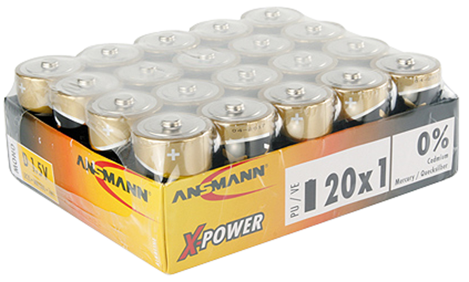 ANSMANN Pile alcaline 'X-Power', Mono D, présentoir de 20