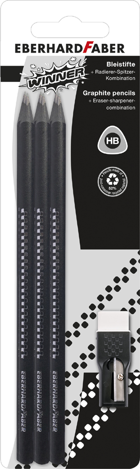 EBERHARD FABER Kit crayon de papier WINNER, HB, noir