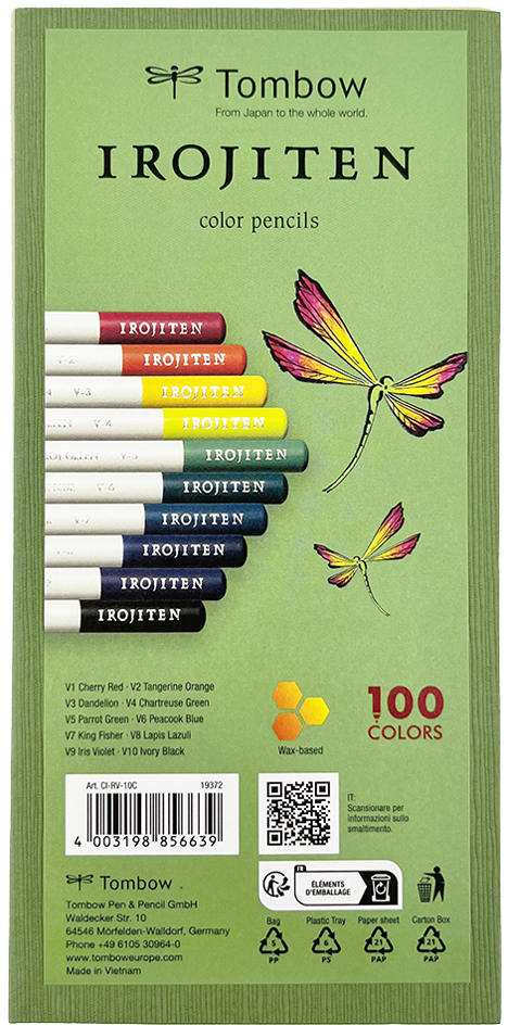 Crayons de couleur IROJITEN "Volume 2", set de 10 pièces