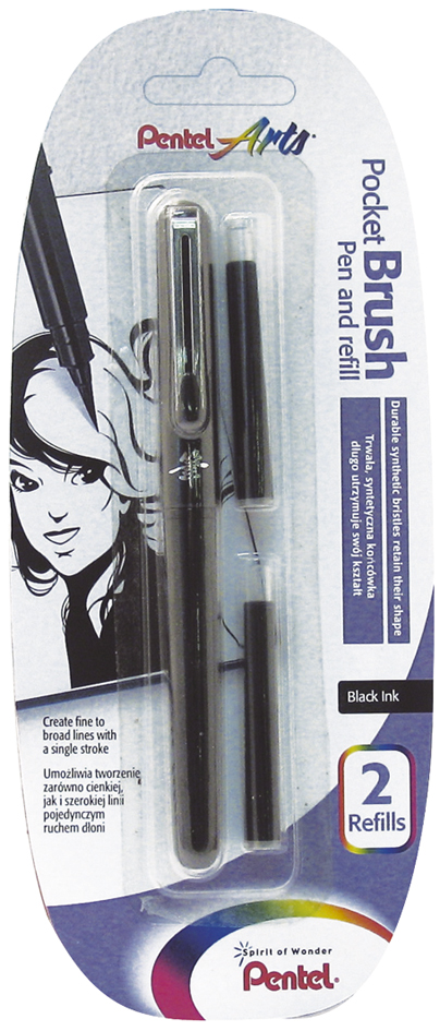 PentelArts Stylo pinceau Brush Pen, corps noir
