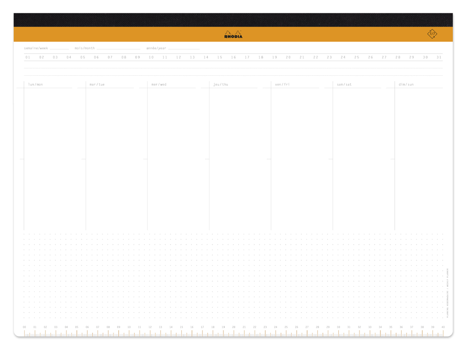 RHODIA Sous-main semainier non daté RHODIATIME, A3+