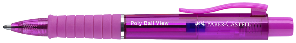 Stylo à bille rétractable POLY BALL VIEW, electric fuchsia