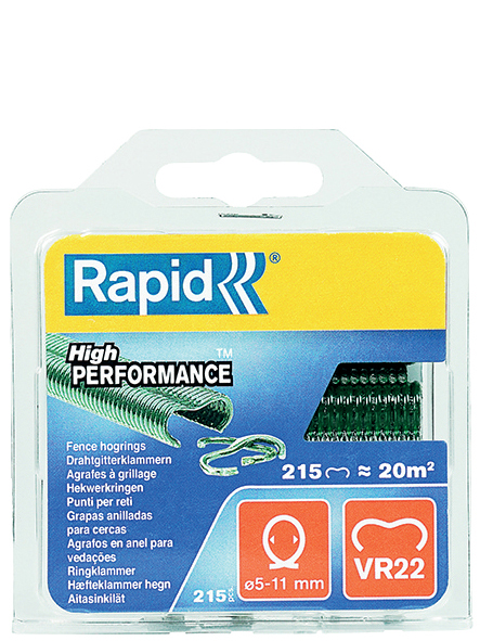 Rapid Agrafe à grillage VR22, revêtement plastique, vert