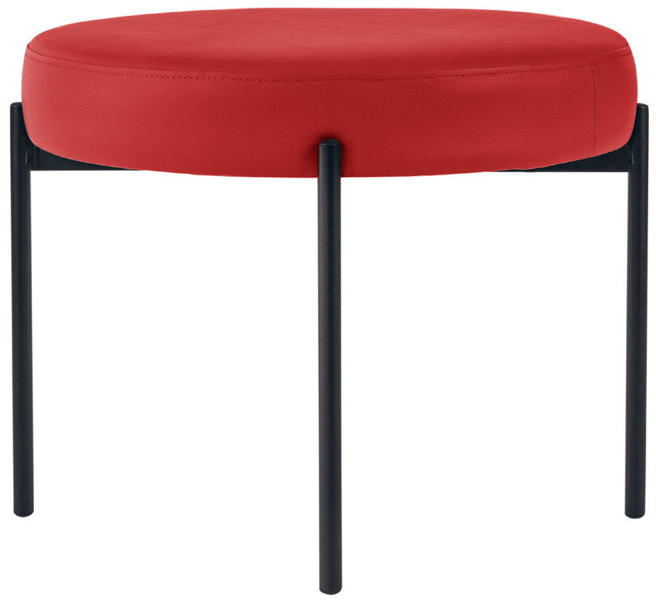 PAPERFLOW Banc GAIA, rond, habillage similicuir, rouge