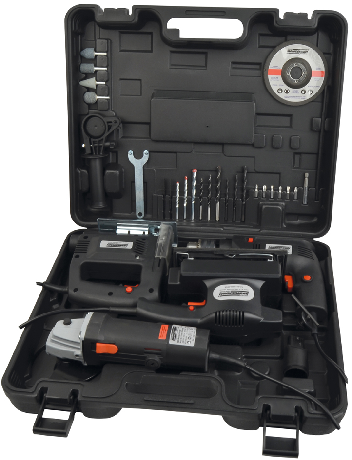 BRÜDER MANNESMANN Kit d'outils électroportatifs, 4 pièces