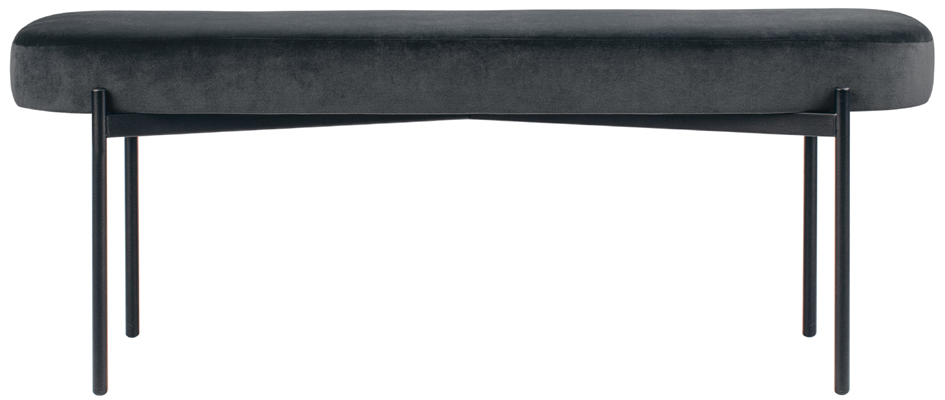 PAPERFLOW Banc oval GAIA, taille L, habillage velours