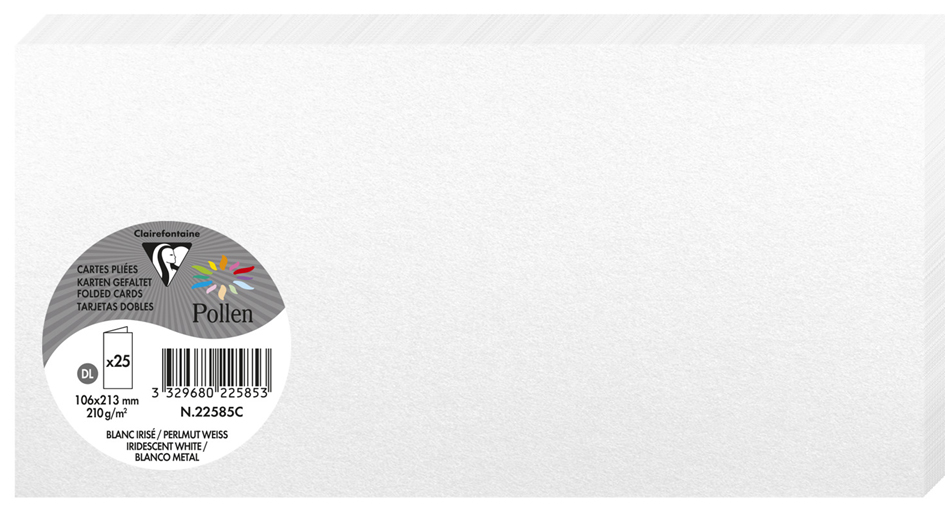 Pollen by Clairefontaine Carte double DL, blanc irisé