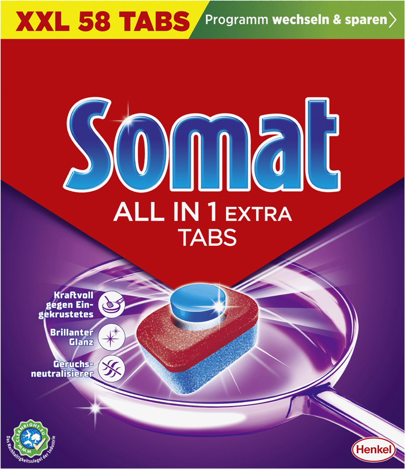 Somat Pastille lave vaisselle ALL IN 1 EXTRA, 58 pastilles