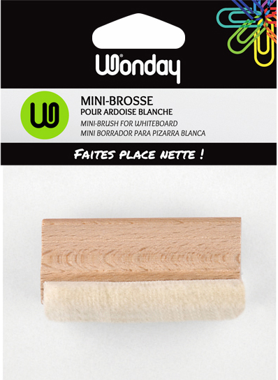Mini-Brosse pour tableau blanc, en blister