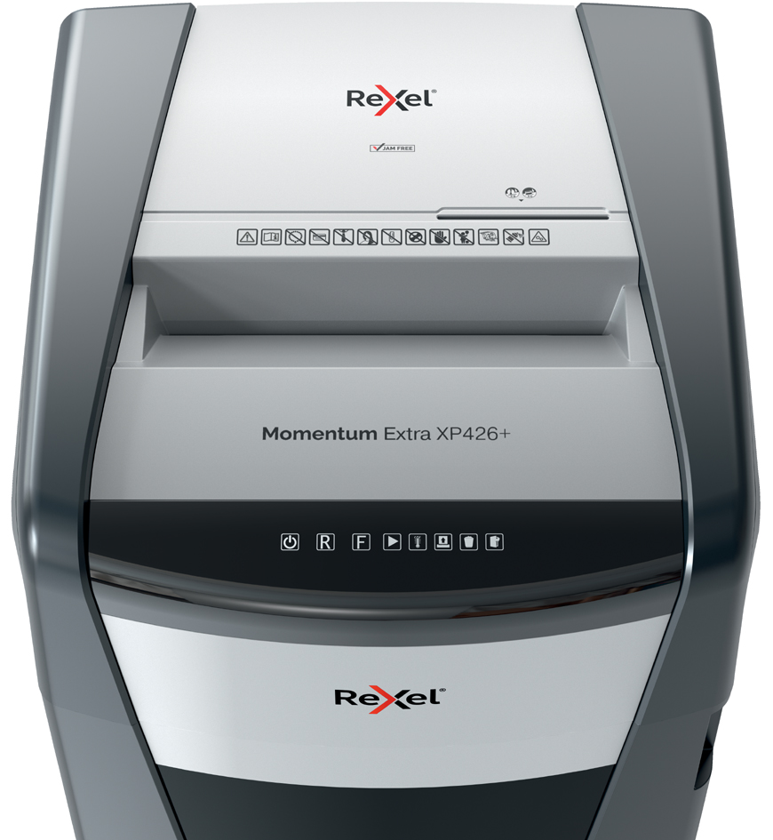 Destructeur de documents Momentum Extra XP426+ / XP520+, vue d'en haut