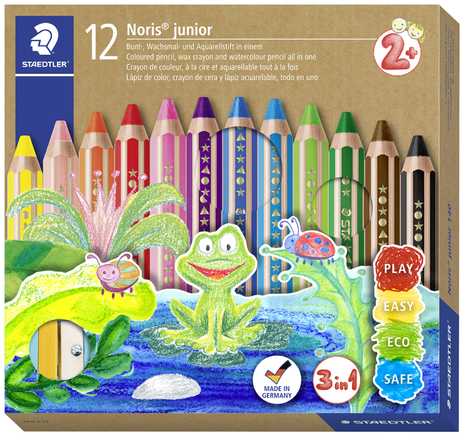 STAEDTLER Crayon de couleur hexagonal Noris junior,étui de12