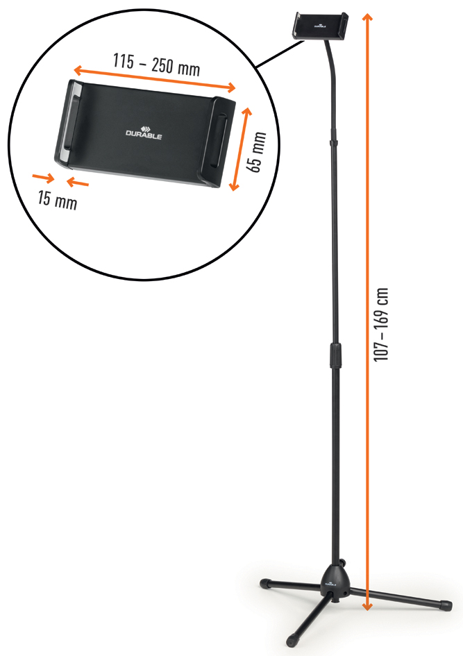 Support pour tablette sur pied TWIST FLOOR, dimensions