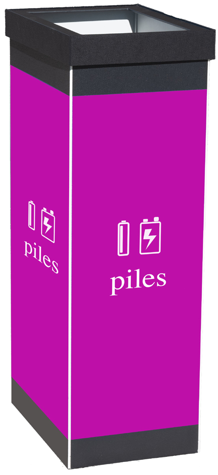 Collecteur pour tri sélectif piles, noir