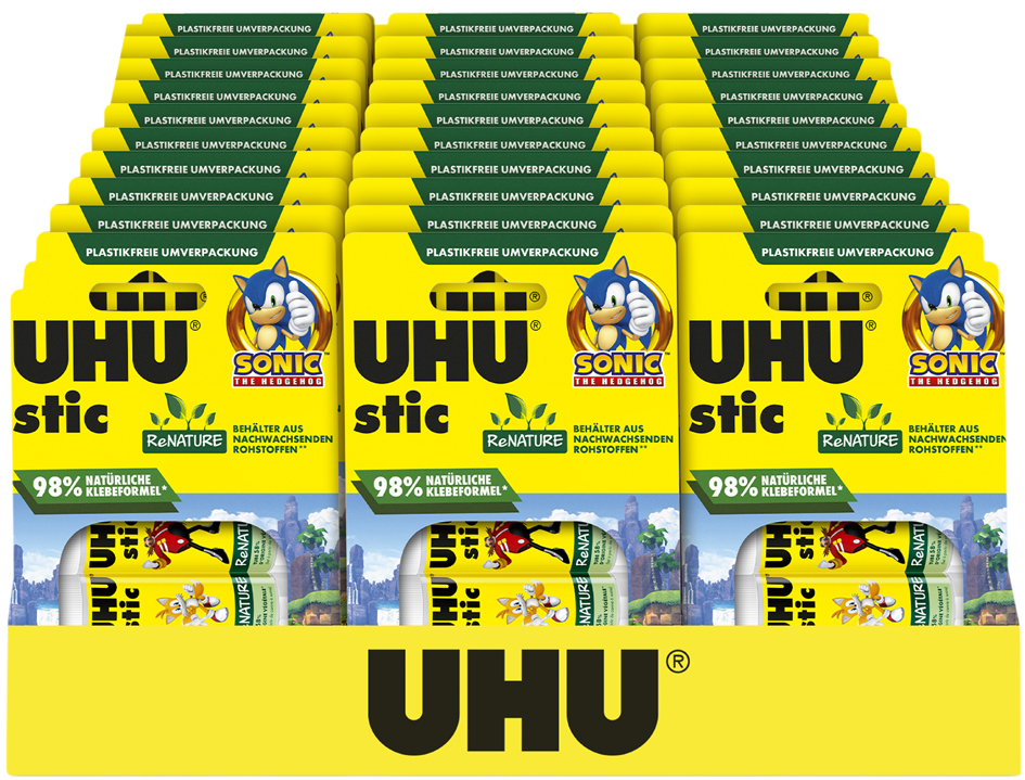 UHU Bâton de colle stic ReNature SONIC, présentoir de 30