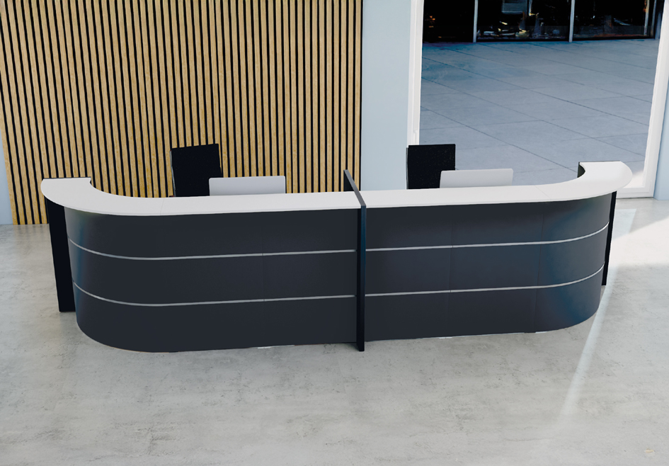 Visuel de référence : comptoir arrondi BARI up & down, grand, anthracite