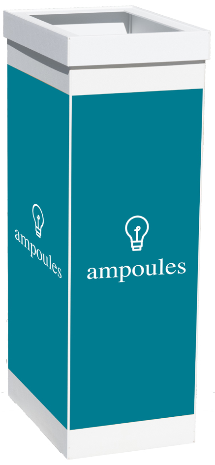 Collecteur pour tri sélectif ampoules, blanc