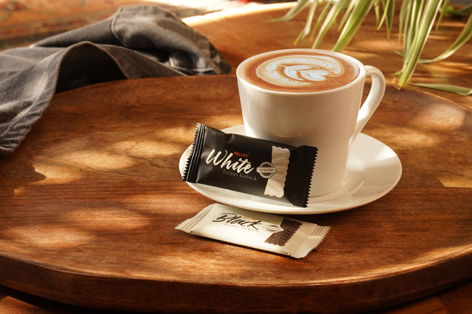 HELLMA Biscuit fin 'Black & White', emballage unitaire