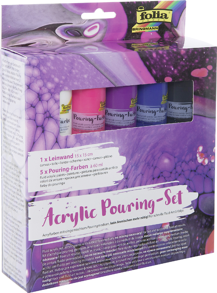 folia Kit de peinture acrylique pour pouring 'INTENSE', 5+1