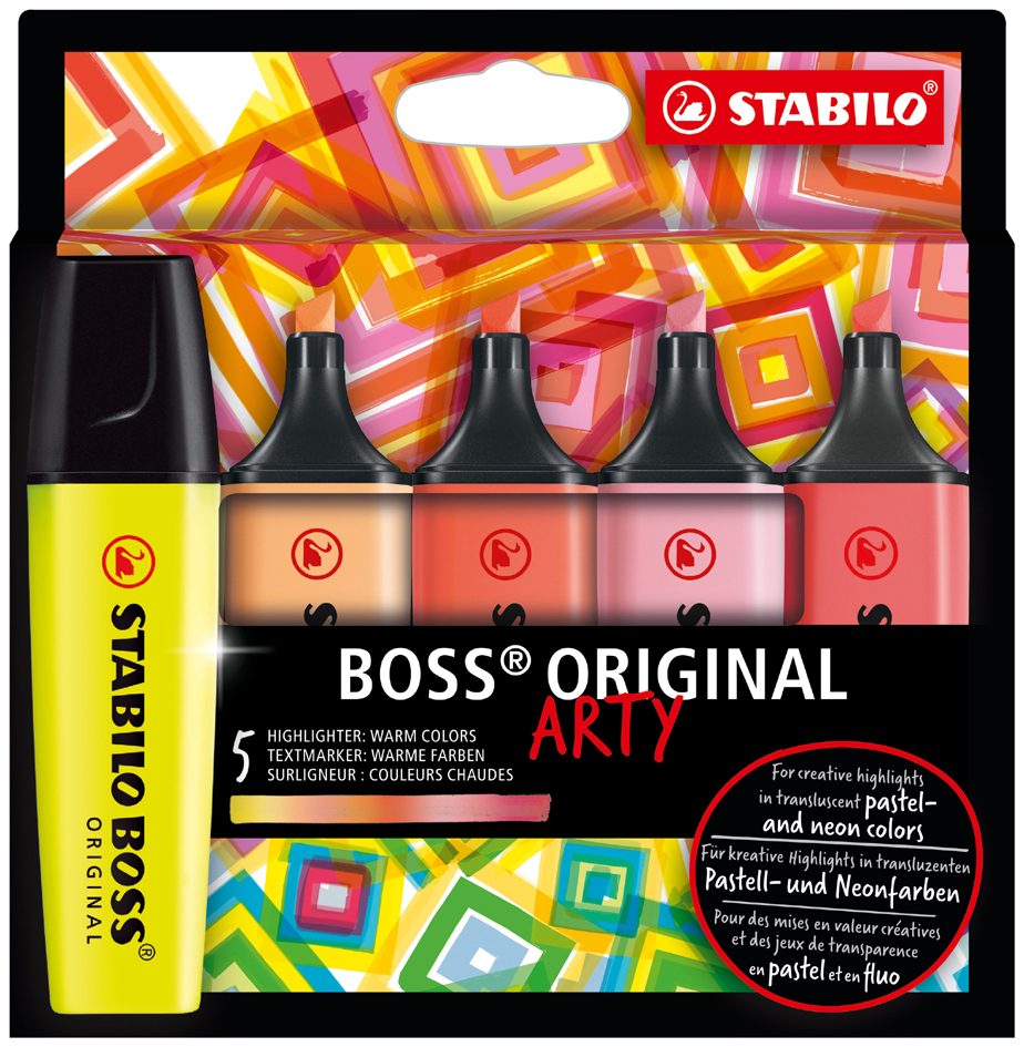 STABILO Surligneur BOSS ORIGINAL, étui carton ARTY de 5