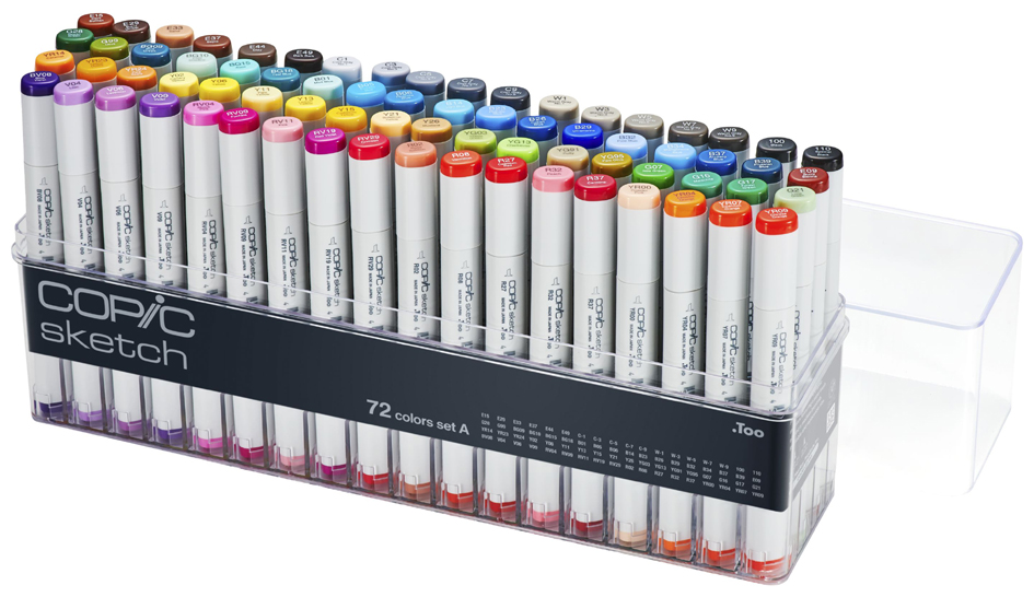 COPIC Marqueur pointe pinceau sketch, Set A de 72