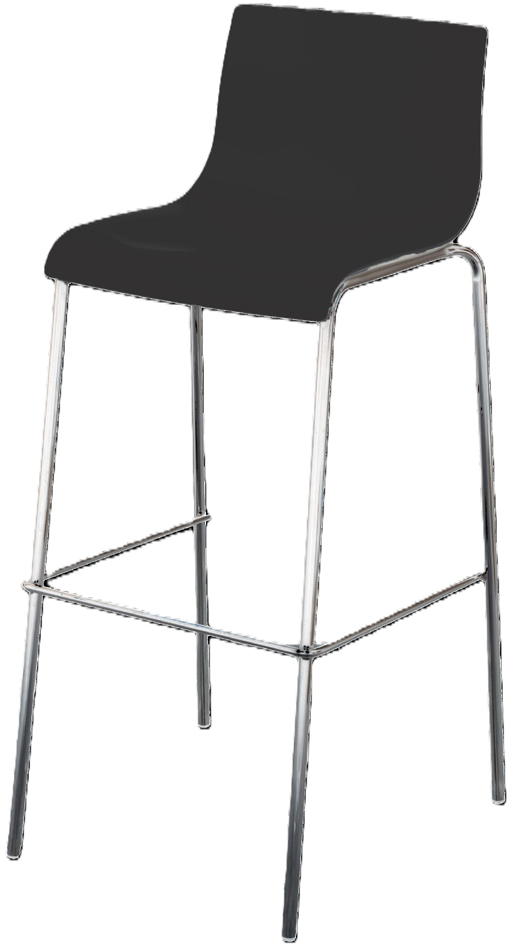PAPERFLOW Chaise de bar HARPER, set de 2, noir