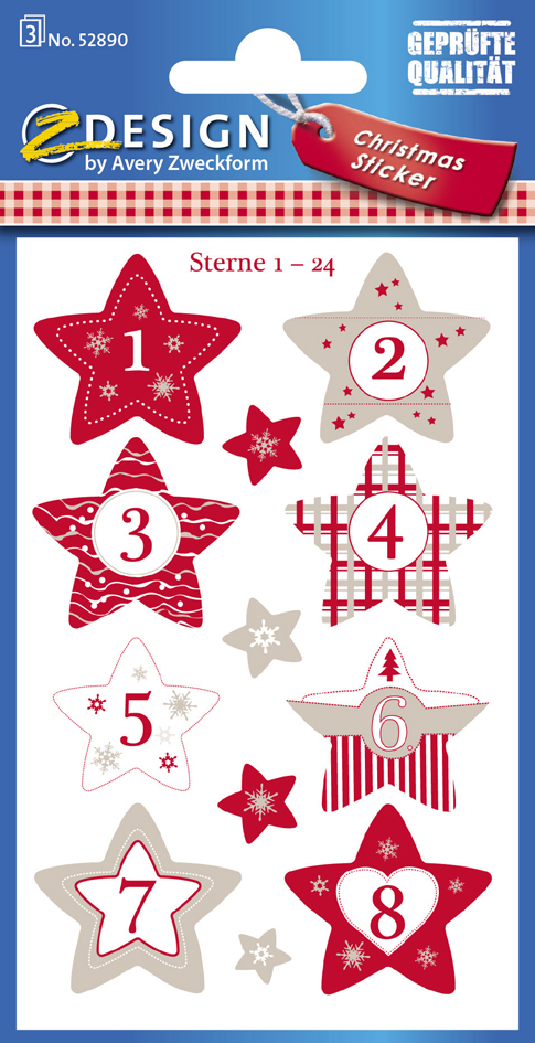 Stickers de Noel, calendrier de l'Avent