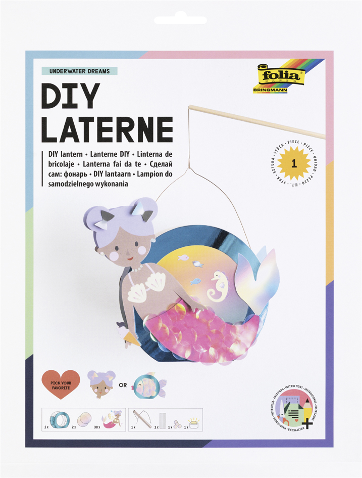 folia Kit de lanterne UNDERWATER DREAMS, bleu métallisé rond bleu métallisé