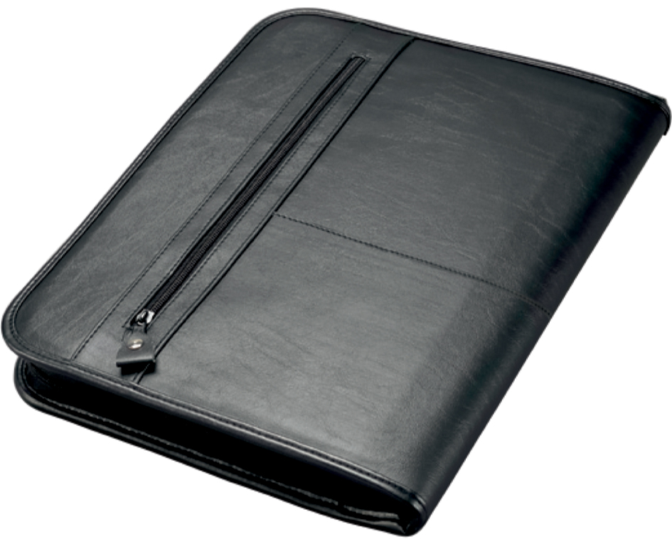 Alassio Serviette classeur 'LIMONE', A4, cuir nappa, noir