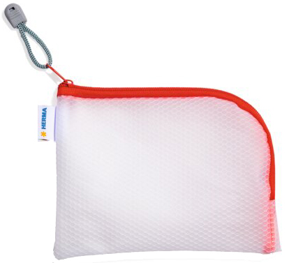 HERMA Pochette à fermeture à zip 'Mesh Bags', A6, rouge
