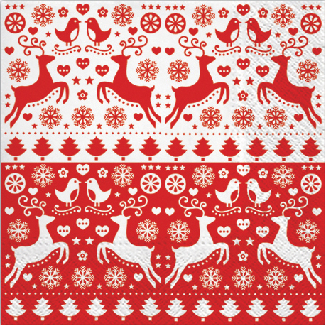CACTUS Serviette à motif de Noël 'Cerfs'