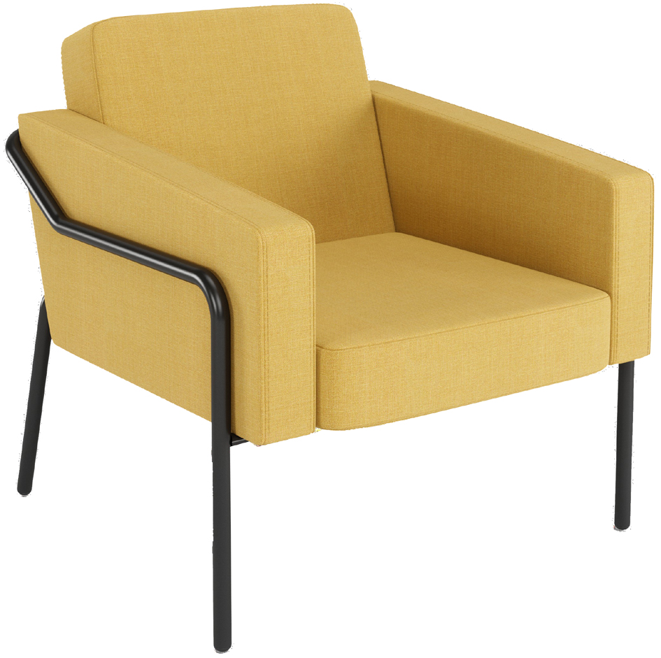 PAPERFLOW Fauteuil visiteur MEDSO KLASSIK L, tissu, jaune
