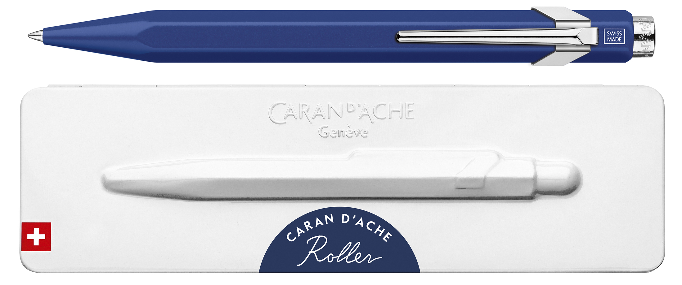 CARAN D'ACHE Recharge pour stylo roller, bleu
