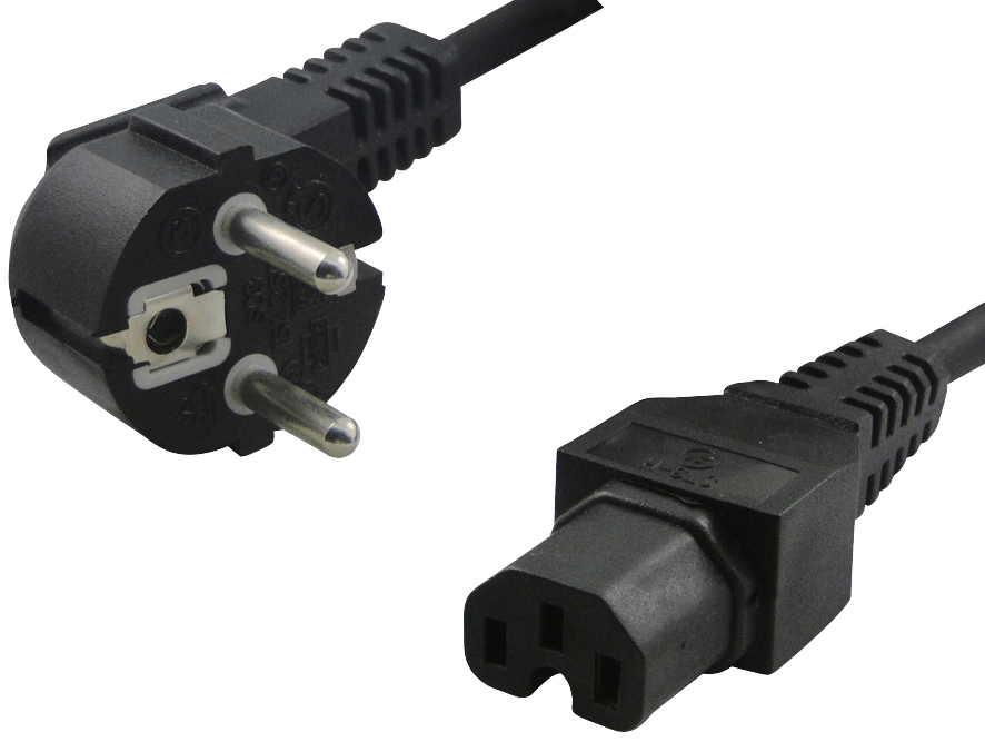 LogiLink Câble d'alimentation contact de securité, coudé, 2m