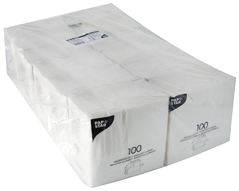 PAPSTAR Serviette, 330 x 330 mm, 1 couche, blanc