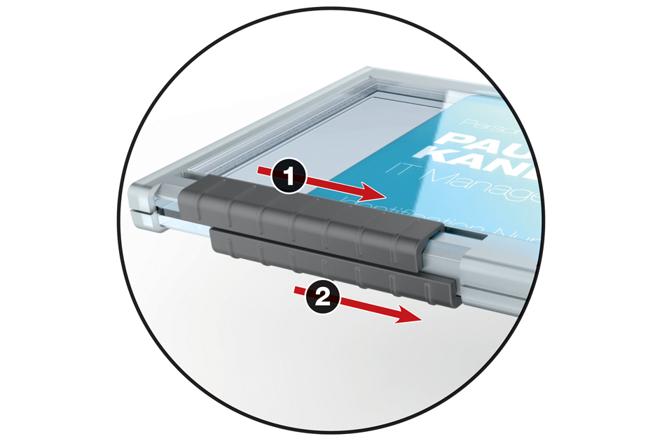 Porte-badge PUSHBOX DUO, mécanisme coulissant