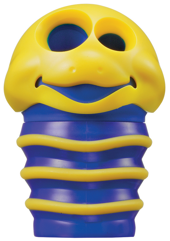 Taille-crayons avec réservoir Croc Croc, jaune/bleu