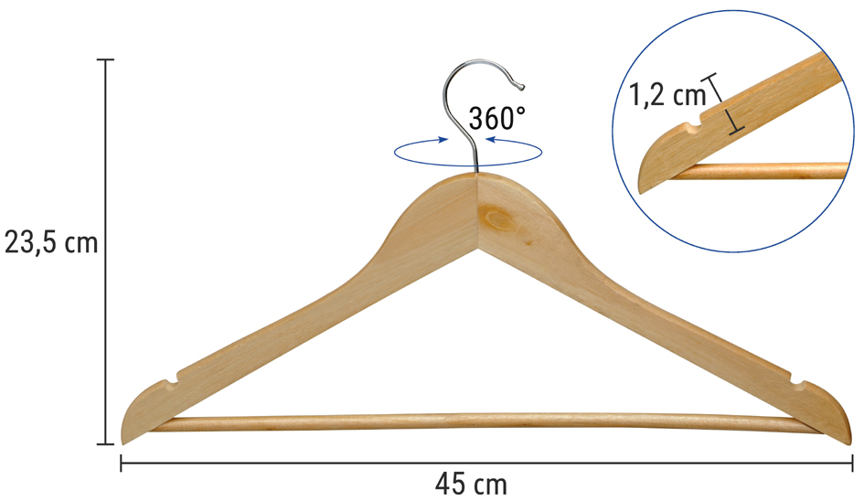 Cintre en bois MAULmira, vue détaillée