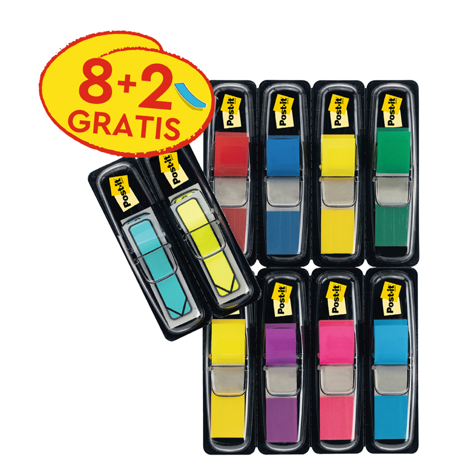 Post-it Marque-page Index mini, 11,9 x 43,2 mm, 8+2 gratuits