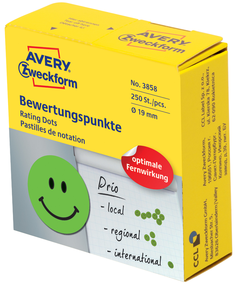 Pastilles de notation "visage positif"