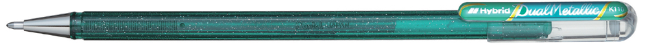 Stylo roller encre gel Hybrid Glitter Pen, vert/bleu