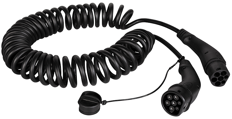 Câbles de recharge spirale, 3 phases