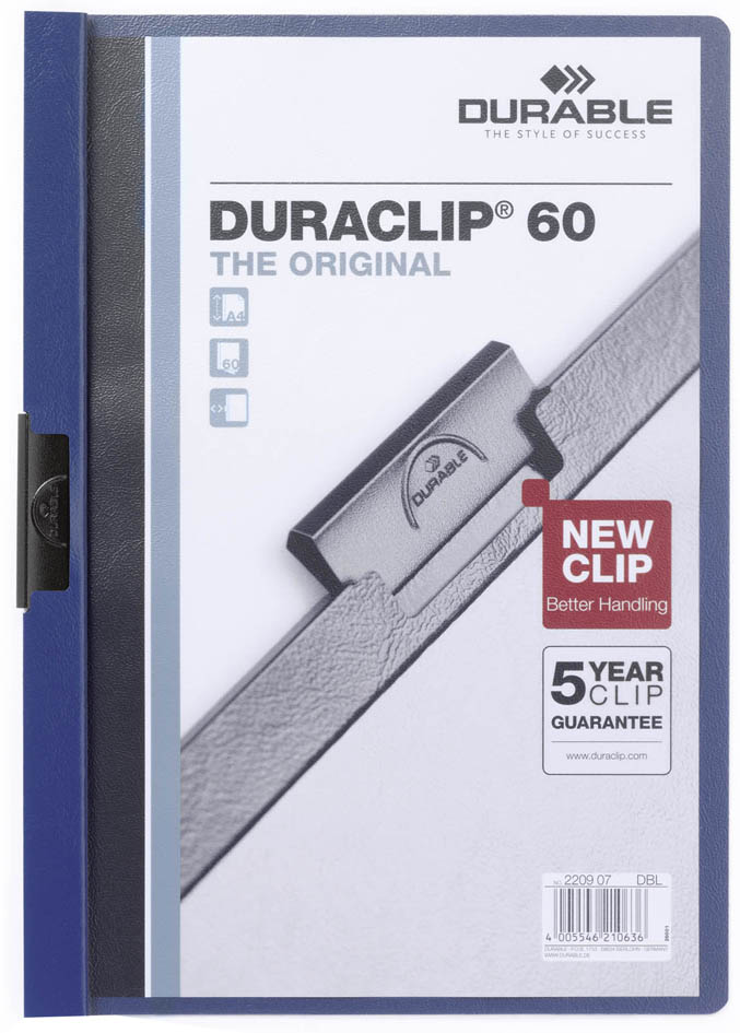DURABLE Chemise à clip DURACLIP ORIGINAL 60, A4, bleu foncé
