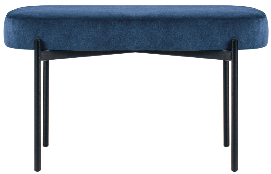 PAPERFLOW Banc oval GAIA, taille M, habillage velours, bleu